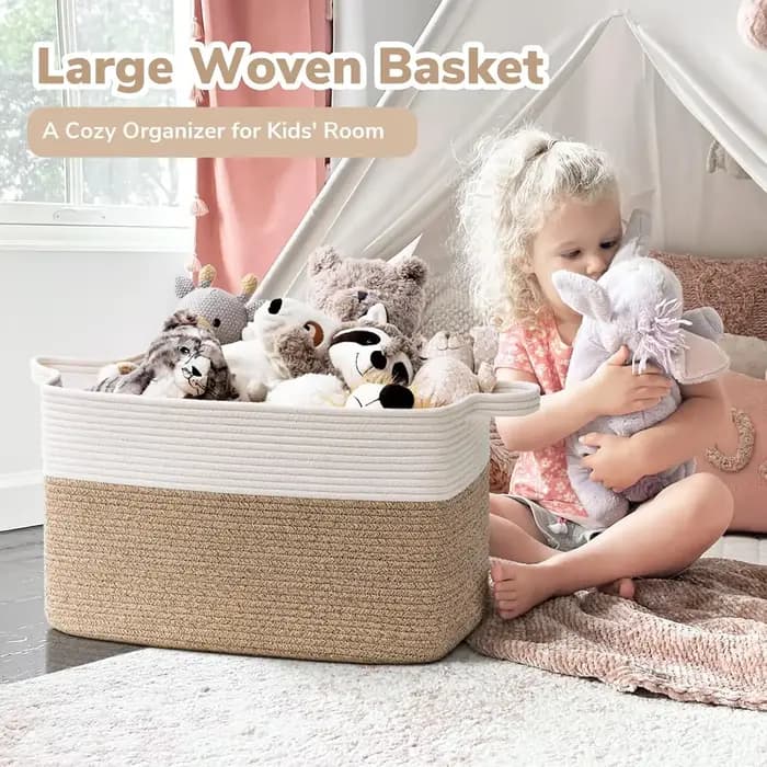 Panier à linge, paniers de rangement tissés pour l'organisation