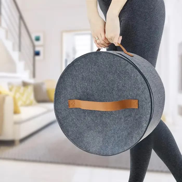 Boîte de rangement pour chapeaux avec couvercle à fermeture éclair