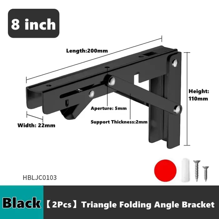 Supports d'étagère pliants robustes en acier inoxydable, 2 pièces, support d'étagère pliable pour Ta