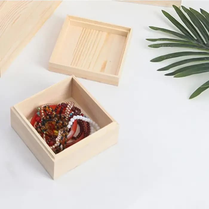 Boîte de rangement en bois avec couvercle supérieur et inférieur, boîte de collection de bijoux, boî