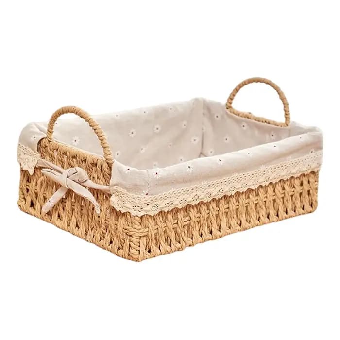 Paniers de rangement tissés à la main avec boîte à cosmétiques Foy