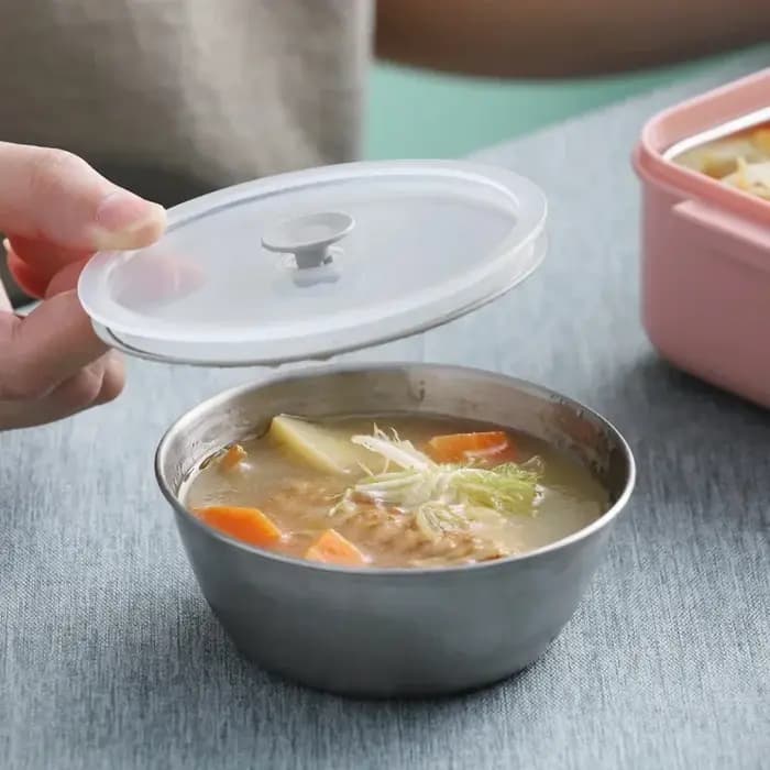 Boîte à lunch chauffante au micro-ondes en acier inoxydable
