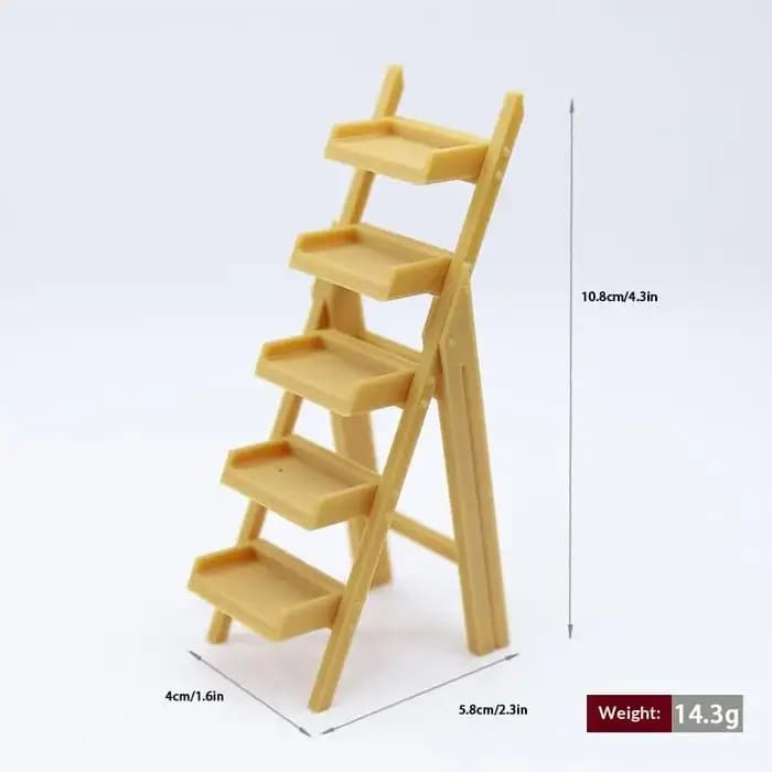 Étagère-échelle miniature pour maison de poupée 1/12, organisateur de rangement multi-niveaux pour c