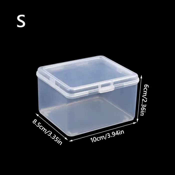 Boîte de rangement rectangulaire avec couvercle, étui de rangement polyvalent en plastique transpare