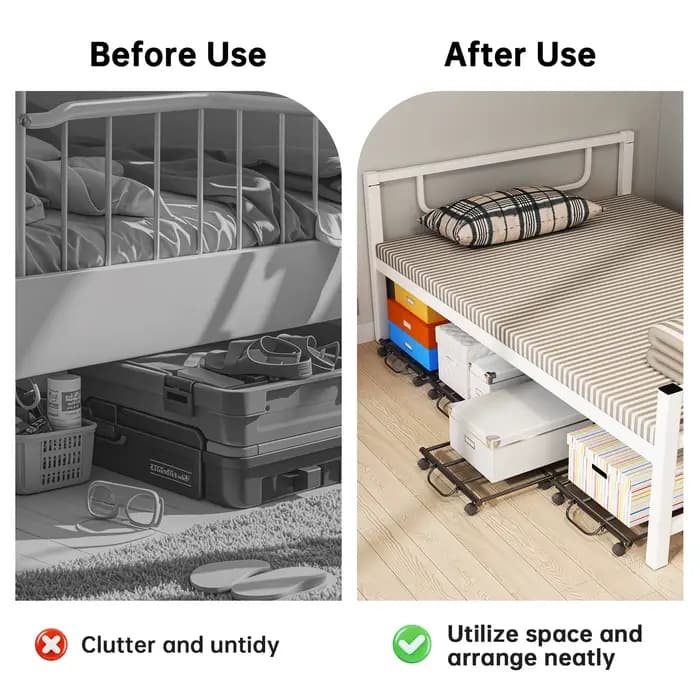 Rangement sous lit, étagère de rangement pour bagages