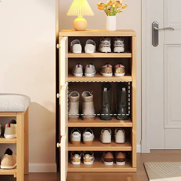 Armoire à chaussures minimaliste moderne en bois massif