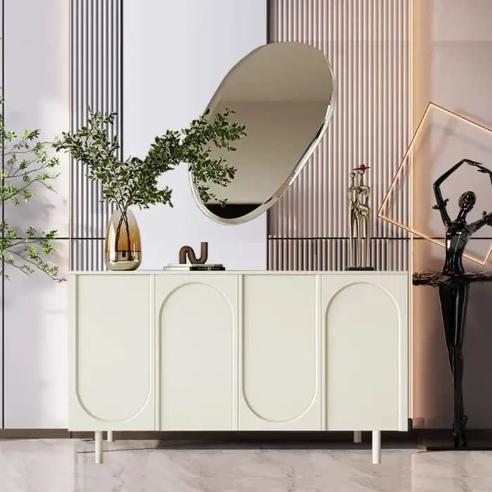 Vitrine sur pied crème vert maison conteneur Armoire de Salon étagère moderne