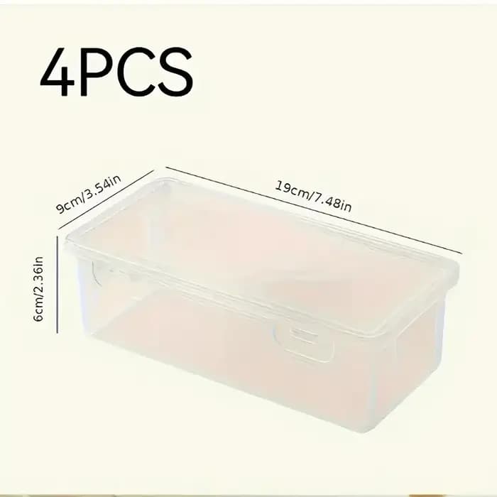4 grandes boîtes de rangement transparentes en PP avec couvercles, utilisées pour ranger les fournit