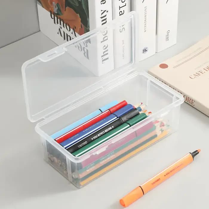 Boîte de rangement transparente pour stylos