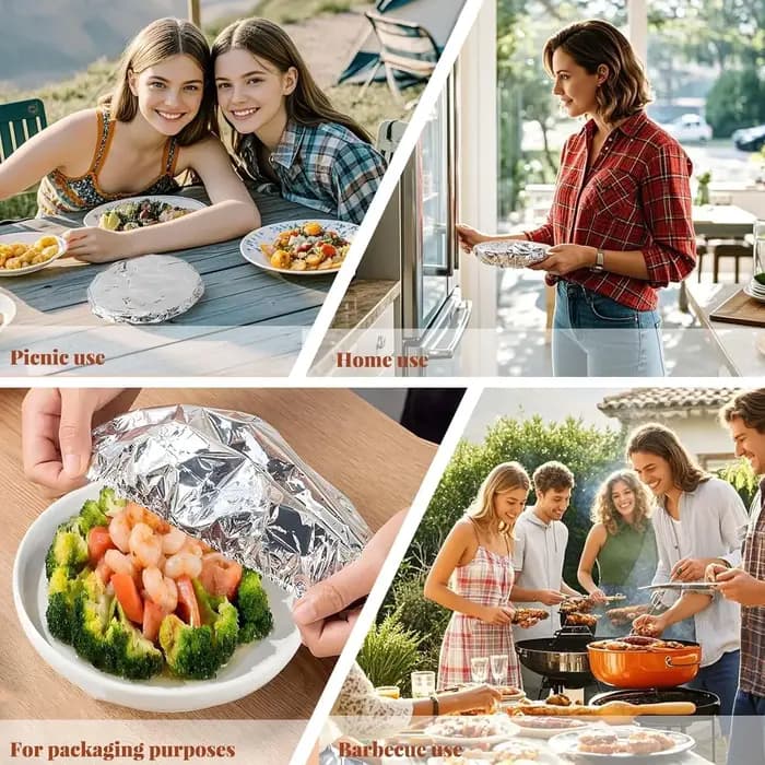 Couvre-plats réutilisables écologiques en aluminium, durables et isolants, pour bols, plats, rangement de cuisine et cuisson quotidienne