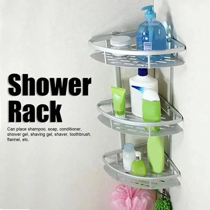 Étagère de douche à 3 niveaux, étagère d'angle murale pour salle de bain, organisateur de produits de toilette, support de rangement pour toilettes et cuisine