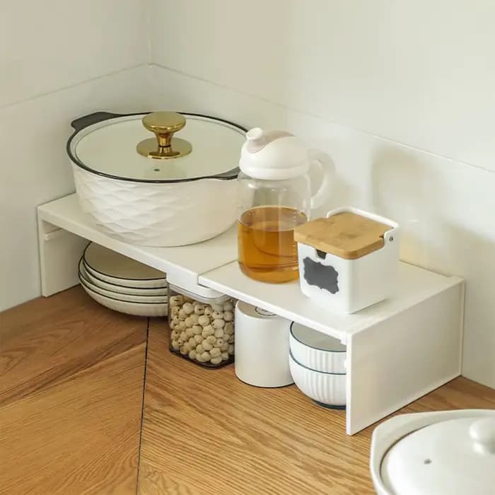 Étagère de cuisine extensible et empilable pour comptoir et armoire, accessoires de rangement de cuisine robustes
