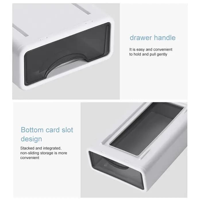Boîte de rangement en plastique gris pour lettres de bureau