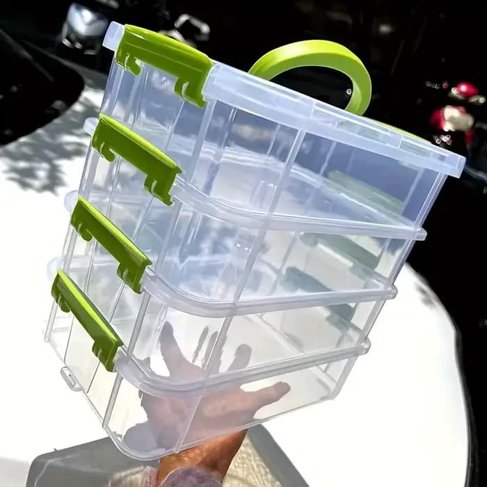 Boîte de rangement en plastique Transparent à 4 couches