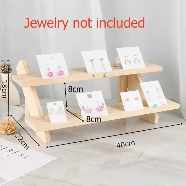 Étagère de rangement en bois style échelle, présentoirs à boucles d'oreilles, supports pour mini-fig