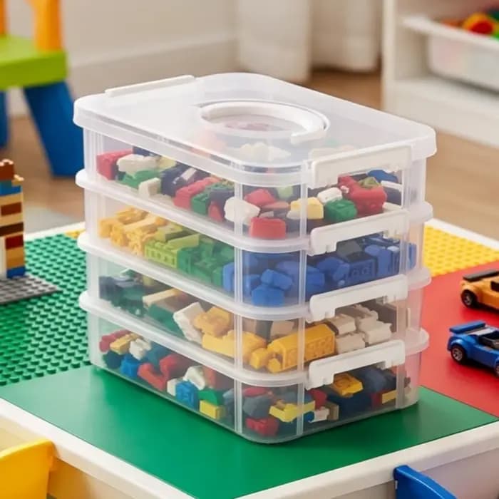 Boîte de rangement en plastique Transparent à 4 couches