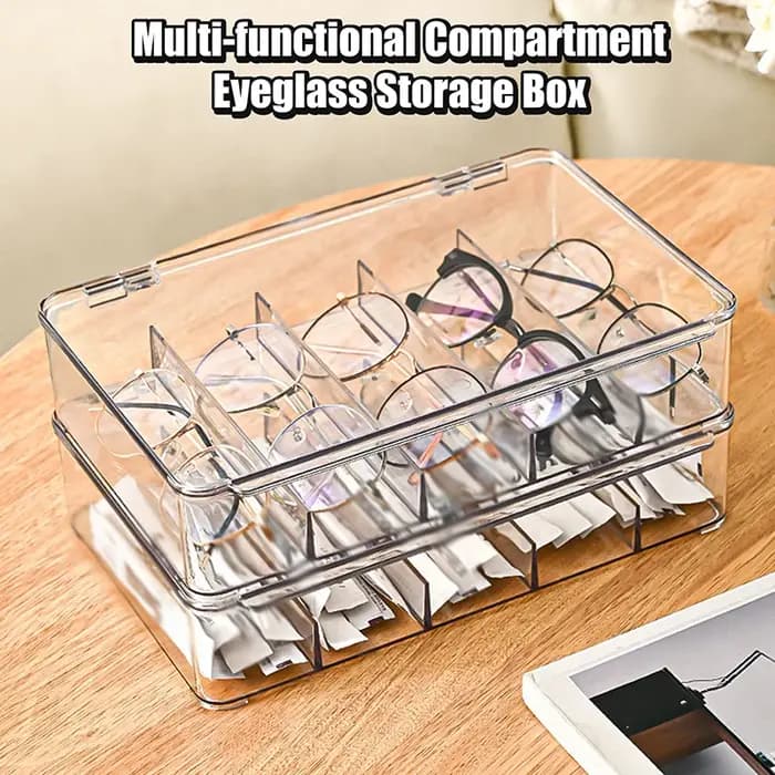 【Boîte de rangement multifonctionnelle transparente pour lunettes