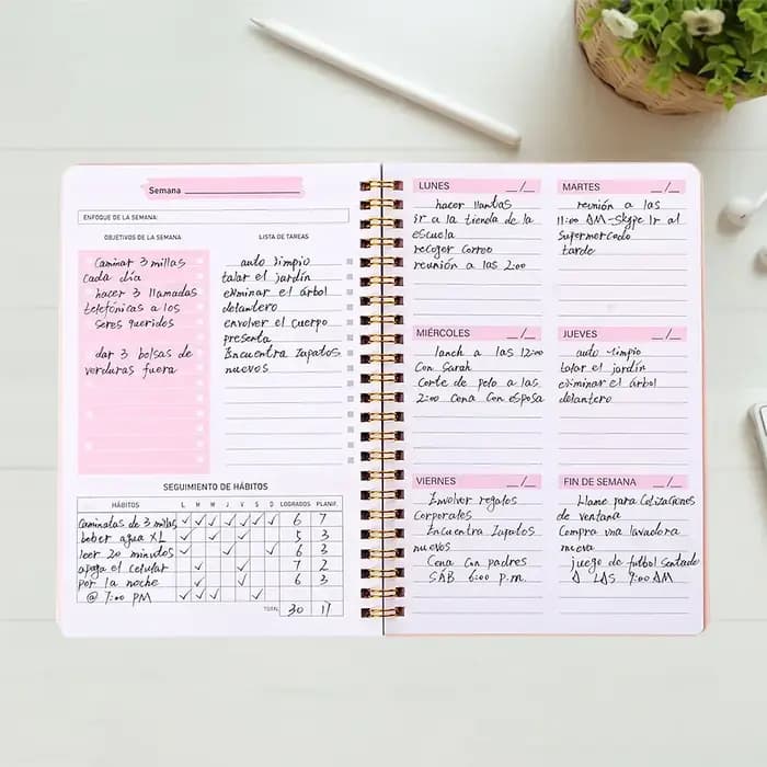A5 Agenda planificateur anglais carnet
