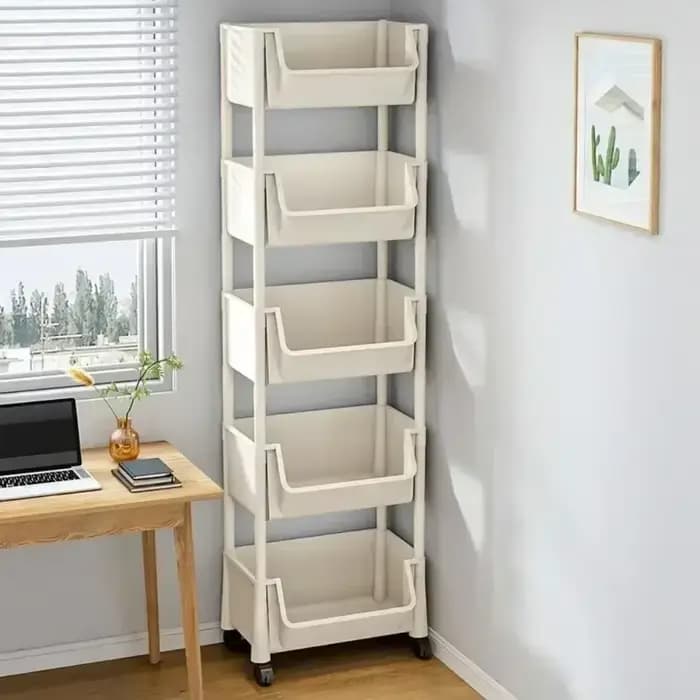 Chariot de rangement en plastique à 2-5 niveaux
