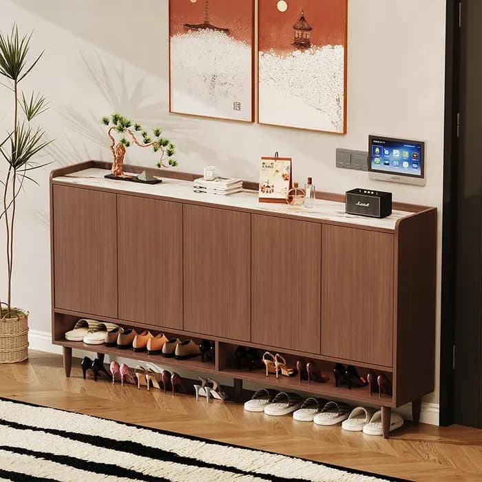 Salon Vintage chaussures étagère bois luxe gain de place