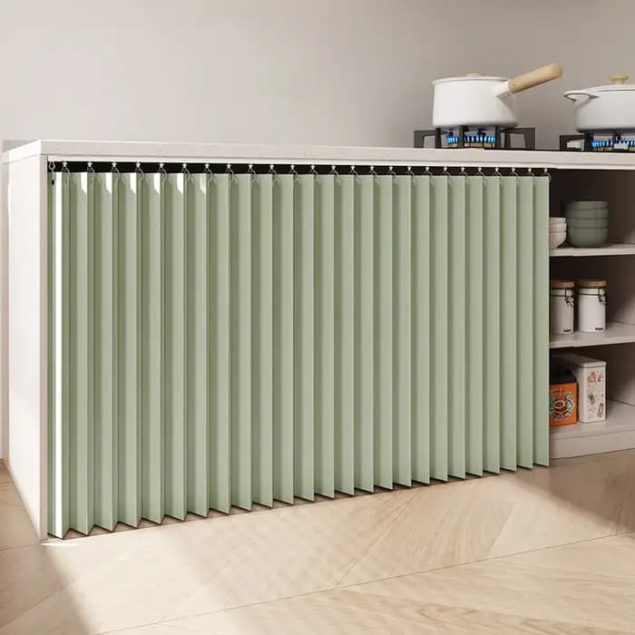 Rideau court de style japonais avec rail coulissant en tissu pour porte de cuisine