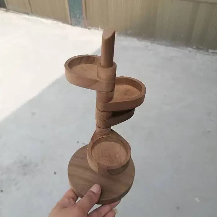 Support de rangement rotatif multicouche en bois