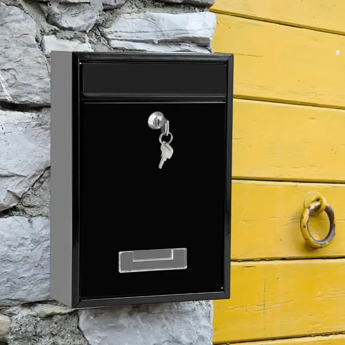 Boîte à linge murale verrouillable avec 2 boîtes aux lettres prédire, insertion de lettres postales en fer pour l'extérieur, la maison, le bureau, la porte extérieure