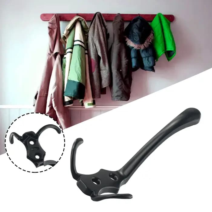 Moderne 3 crochets patère mural Robe porte-vêtements chapeau mur cintre Chrome or pour chambre vêtem