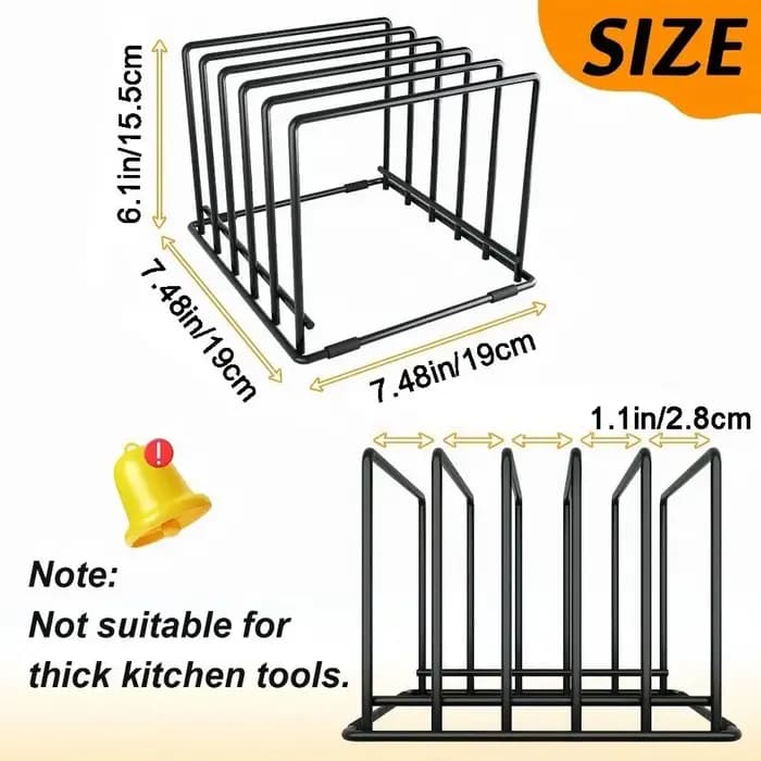 Étagère de rangement pour casseroles en métal robuste