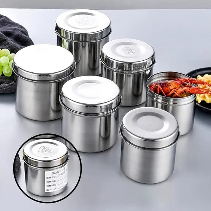 Conteneur cantine maison organisateur bouteille pot articles divers boîte de rangement 201 réservoir de stockage des aliments en acier inoxydable avec couvercle scellé thé