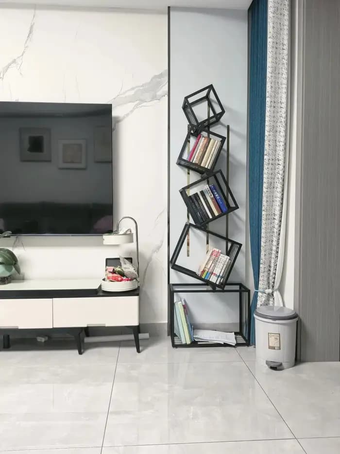 Étagère d'art en fer pour décoration de salon moderne, bibliothèque d'étude de bureau, support de rangement multicouche pour organiser des livres et des décorations