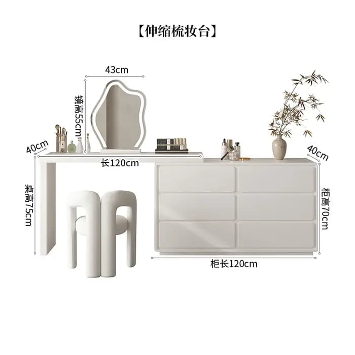 Avec tiroirs coiffeuse Design Style élégant vanité Table esthétique minimaliste Tocador De Maquillaje meubles De chambre