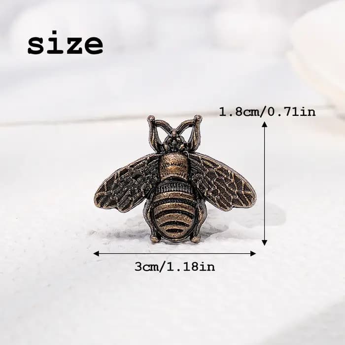 Paquet de 6 poignées en métal rétro pour tiroir d'armoire à bijoux en forme d'abeille