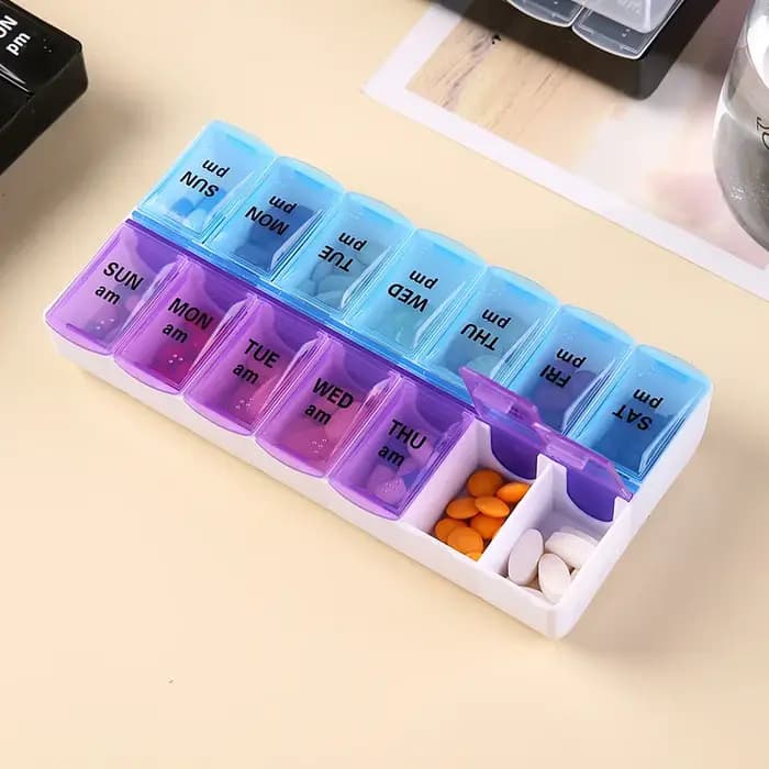 Boîte à médicaments pratique à 14 compartiments