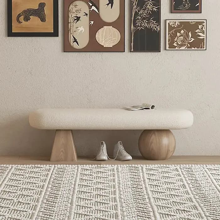 Banc à chaussures nordique, Hall d'entrée de maison, chambre à coucher, bancs d'extrémité de lit sim