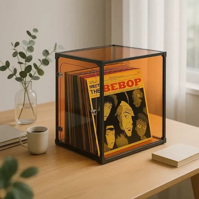 Boîte de rangement transparente à Six faces pour disques vinyles