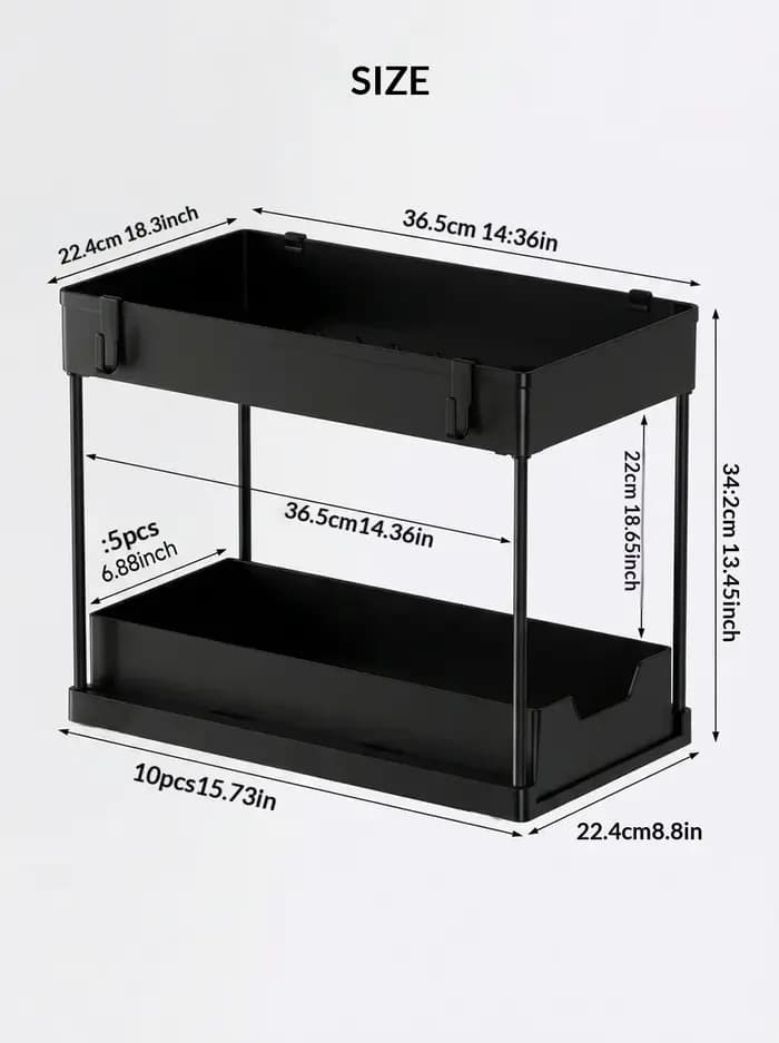 Étagère de rangement double couche sous évier, panier coulissant pour armoire, étagère de rangement