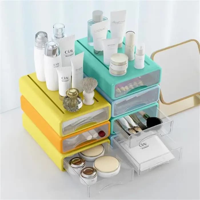 Type de tiroir conteneur de rangement en plastique empilable bureau placard organisateur boîte cosmétiques