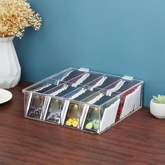 Organisateur de sachets de thé en acrylique transparent
