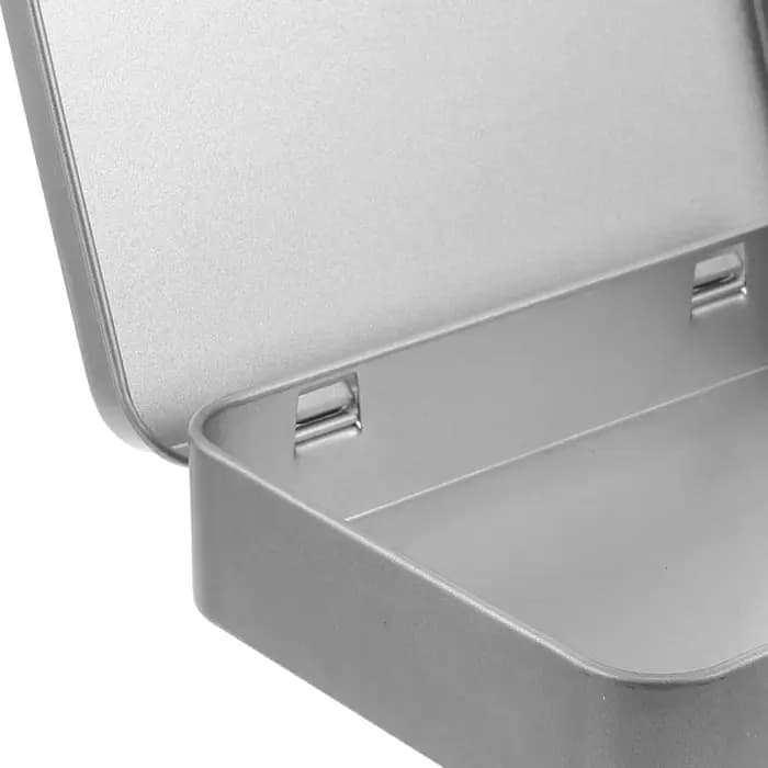 Boîte en fer blanc rectangulaire robuste avec couvercle
