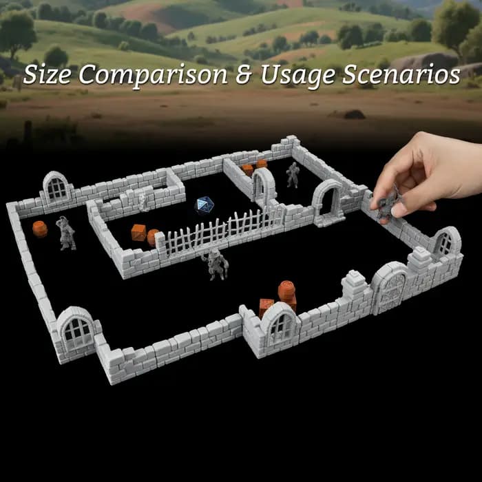 Ensemble de miniatures de terrain en pierre pour donjons RPG