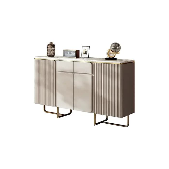 Meuble à chaussures pour salon, armoire de rangement en bois massif style crème, buffet moderne en bois, étagère à chaussures blanche avec poignées métalliques