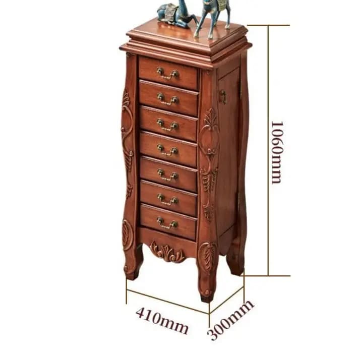 Armoire à bijoux en bois massif, organisateur de miroir, tiroirs de salon, seau à bijoux, meubles de
