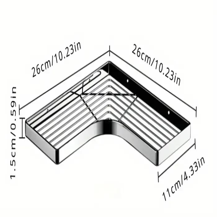 Étagère de montage drainable en acier inoxydable, avec barre plate épaisse et cadre triangulaire, po