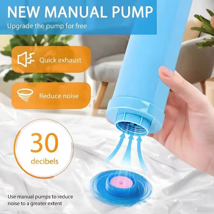 Sac de rangement sous vide pour vêtements avec pompe