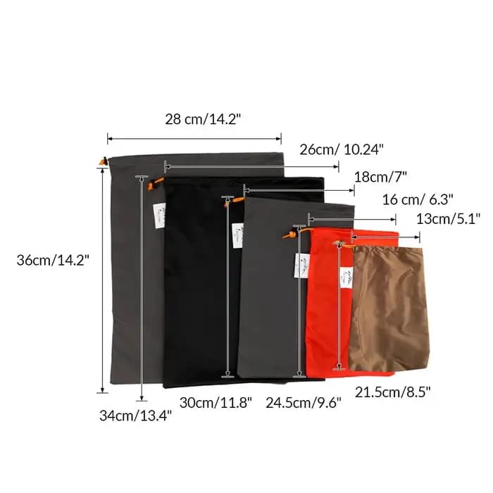 5 pièces/ensemble sac de rangement de vêtements pour Camping