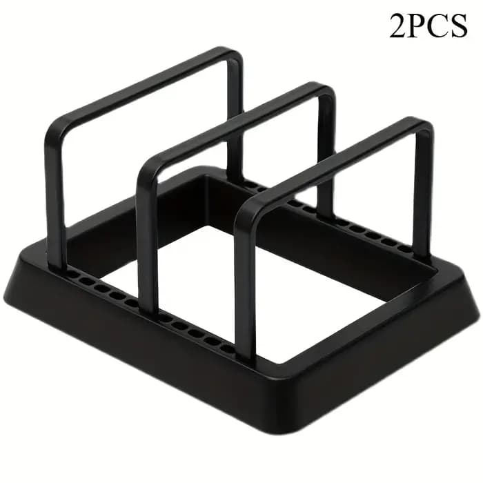 Support organisateur de cuisine 3 en 1: plateau de rangement de séchage peu encombrant pour casseroles