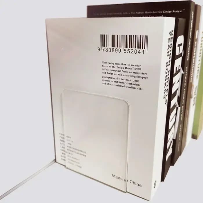 Serre-livres en acrylique Transparent