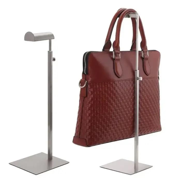 Support de présentation pour sacs à main, perruques et chapeaux, en métal or rose, avec crochets et