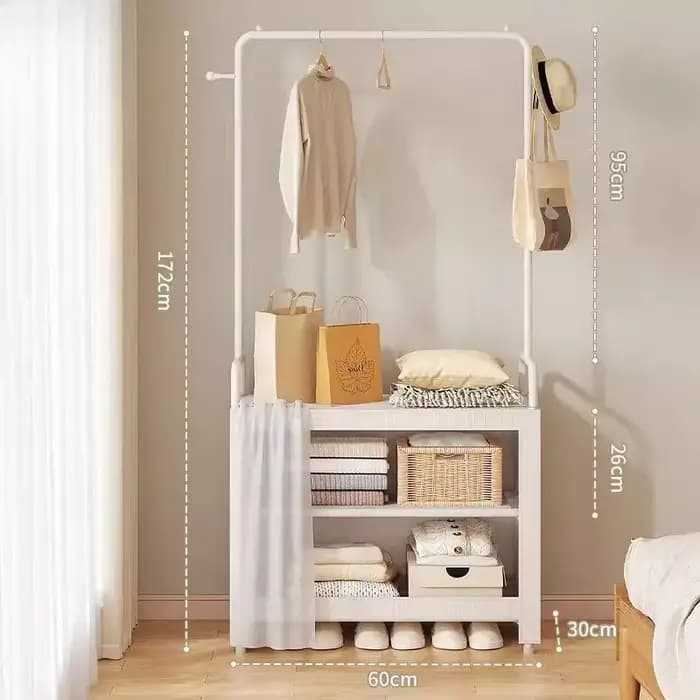 Porte-vêtements sur pied en métal